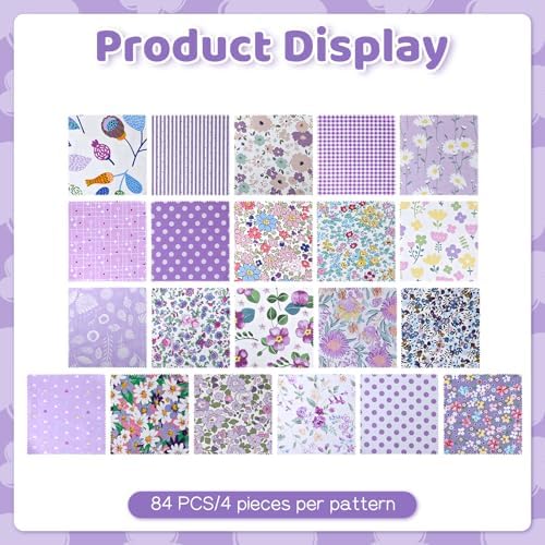 Purple 5-Inch Cotton Charm Squares – 84 Pack
