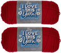 Hobby Lobby I Love This Yarn, 100% Acrylic, Red, Set of 2