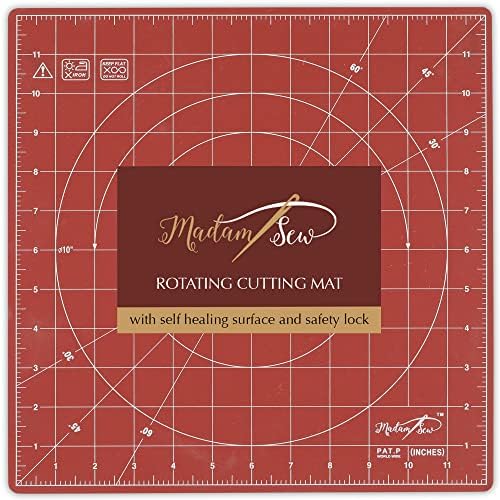 Madam Sew 12-Inch Rotating Self-Healing Cutting Mat