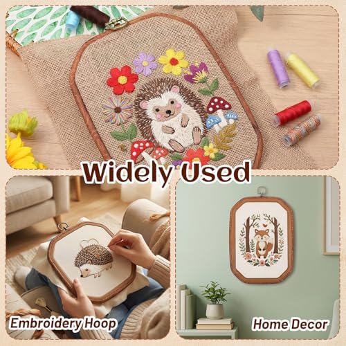 Tucnoeu Resin Embroidery Hoops, 10 x 7 Inch Vintage Cross Stitch Hoops