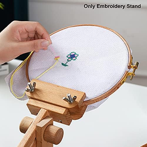 Beech Wood Embroidery Hoop Stand with 7.87''Embroidery Hoop, 360°
