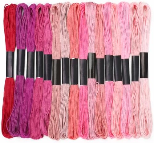 Embroidery Floss 16 Skeins 8.7 Yard Pink Friendship Bracelet String