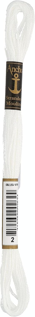 Anchor 6-Strand Embroidery Floss 8.75yd-White