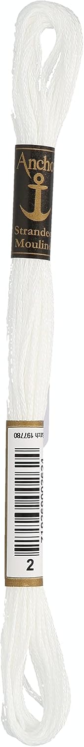 Anchor 6-Strand Embroidery Floss 8.75yd-White