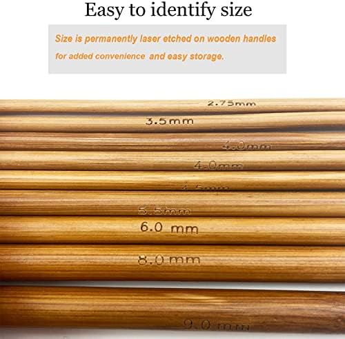 Mdoker Bamboo Double Pointed Knitting Needles Carbonized Bamboo