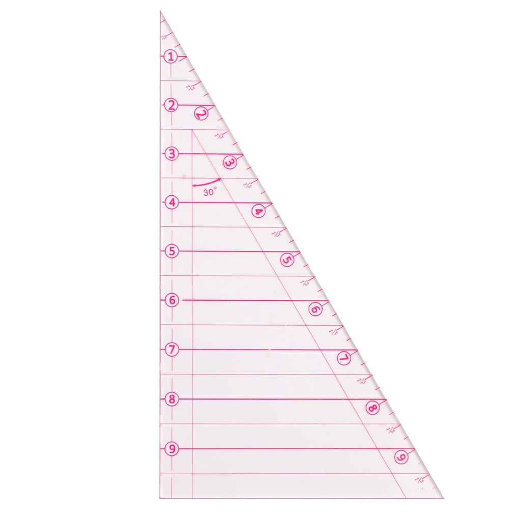 3 Pcs Pink Triangle Quilting Ruler Set - 10 Inch 30 45 60 Degree