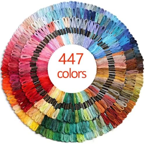 Rainbow Color Embroidery Floss with Cotton for Cross Stitch Threads