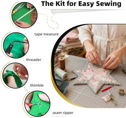 35pcs Steel Needles for Hand Sewing with Threaders Tape Measure