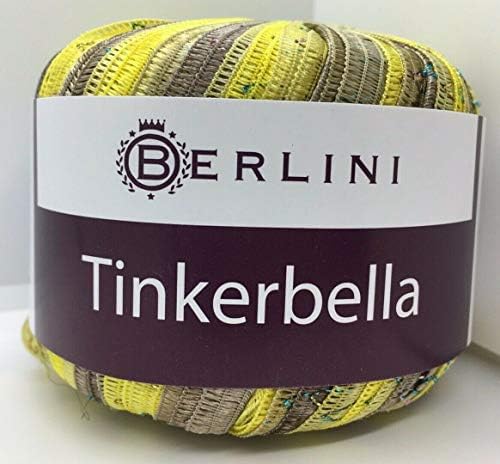Berlini Ribbon Yarn Tinkerbella - 5/8" Wide Variegated with Glitter