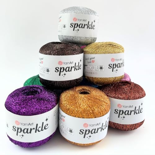 YarnArt Sparkle – Metallic Glitter Thread for Crochet, Knitting