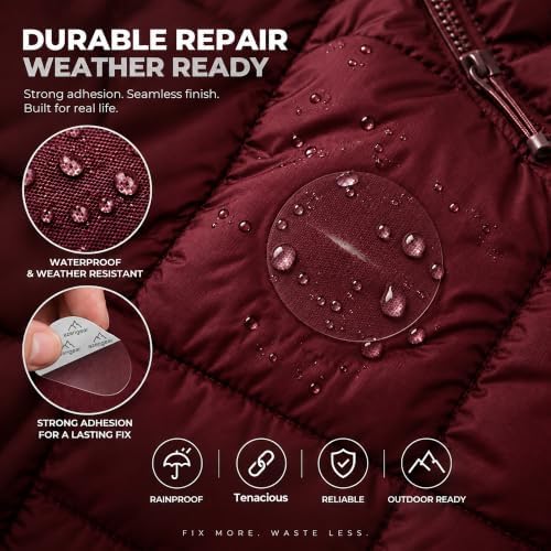 Stick-On Repair Patches for Down Jackets, Tents, 11 Pcs, Transparent