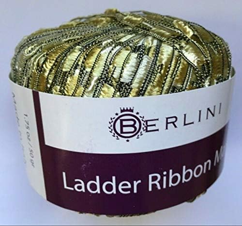 Berlini Ladder Ribbon Maxi Yarn #91 Champagne 50 Gram 98 Yards Pale