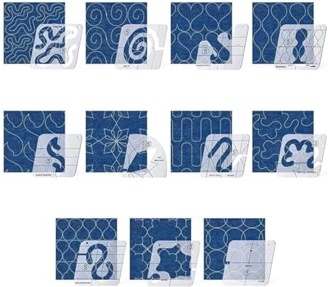16-Piece Free Motion Quilting Ruler and Template Set