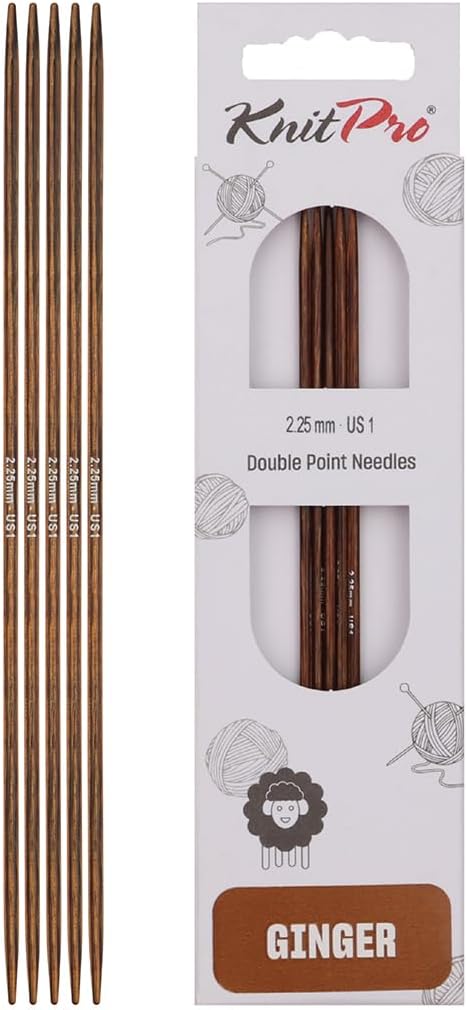 KnitPro Ginger Double Pointed Needles 6" (15cm) | US Size 1 (2.25mm)
