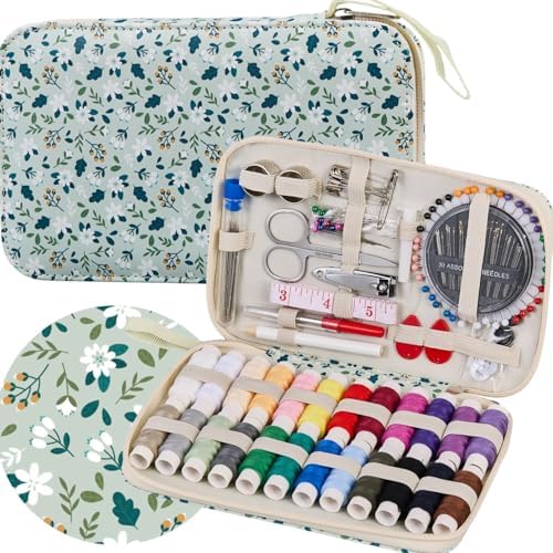 Bobode Travel Sewing Kit with 24 Sewing Thread & Heavy Duty Sewing