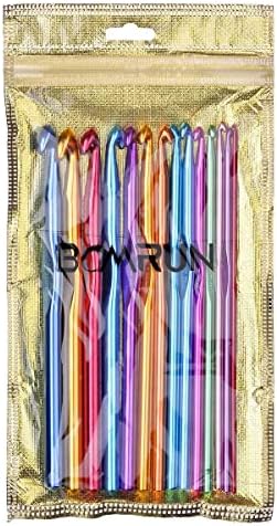 BCMRUN Aluminum Crochet Hook Set, 14 Pieces, 2-10mm
