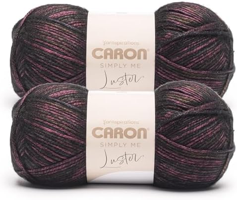 Caron Simply Me Luster Yarn for Crocheting Soft, Ruby, 2-Pack