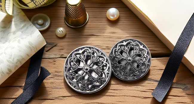 10PCS Clothes Button - Fashion Hollow Flower Metal Shank Round Shaped