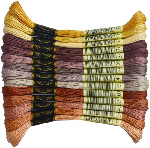 14 Skeins Rainbow Color Embroidery Floss- Cross Stitch Threads
