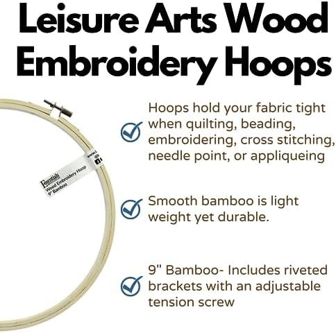 Essentials By Leisure Arts Wood Embroidery Hoop 9" Bamboo - Wooden
