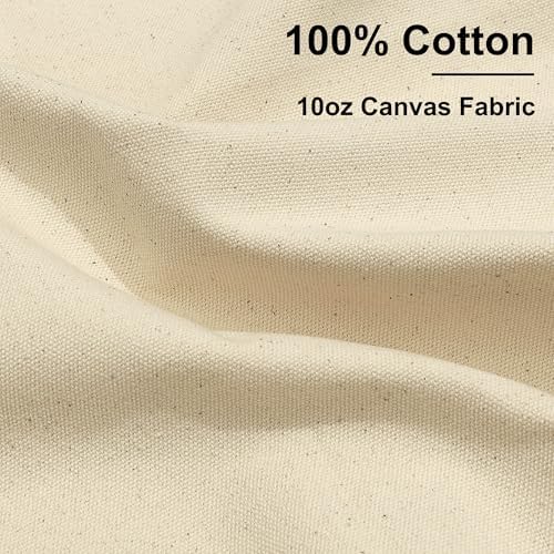 Yurdon 10 Oz Natural Cotton Duck Canvas Fabric, 63 Inch Wide, 1 Yard