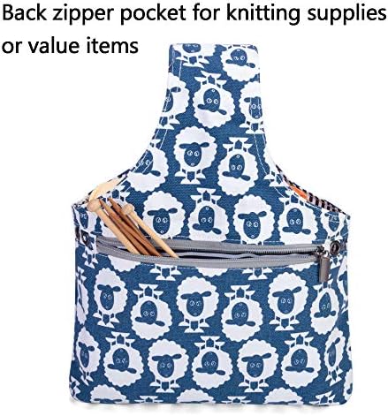 Teamoy Knitting Bag Tote, Travel Crochet Project Wrist Bag, Small