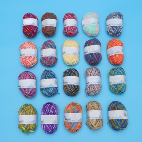 20 Roll Gradient Space Dye Yarn, Polyester Cotton Blend