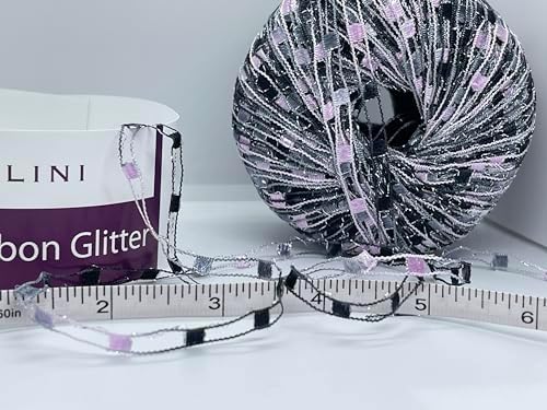 Berlini Ladder Ribbon Glitter Yarn - 50 Grams (1.75 Ounces), 142 Yards
