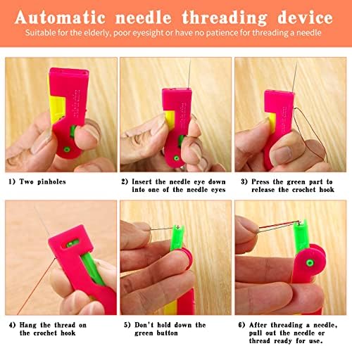 Fedmut 33 Pcs Needle Threaders Set, 5 Types Plastic Needle Threading