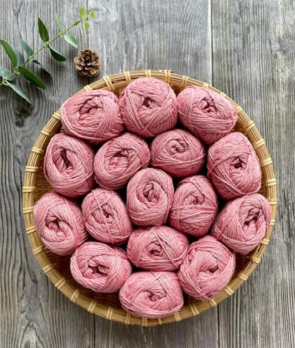 Cotton, Rayon,Linen Blended Yarn 2 Skeins 50g/1.76oz- 06 Coral Pink