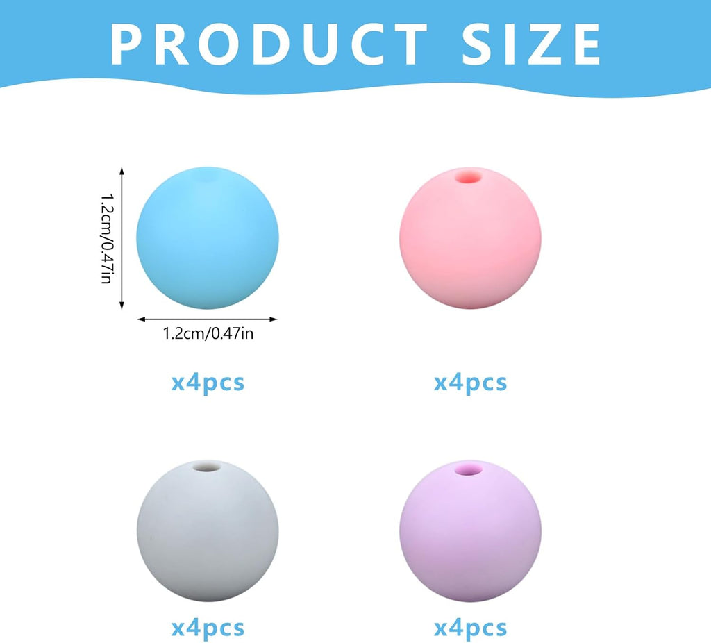 16 Pcs Knitting Needle Stoppers Point Protectors, 12mm Silicone Cute