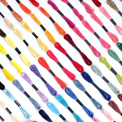 Vilihkc Rainbow Color Embroidery Floss 100 Skeins Per Pack with Cotton