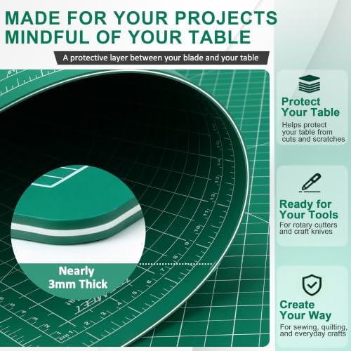 Density-upgraded 18" x 24" Self Healing Sewing Mat, Idemeet Rotary