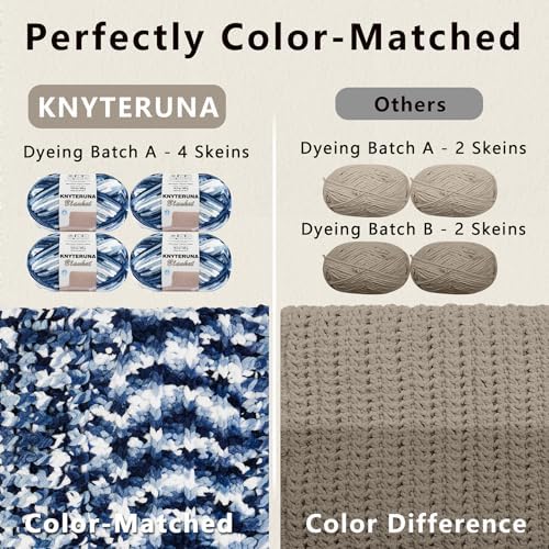 #6 Super Bulky Blanket Yarn for Crocheting - 4 Skeins