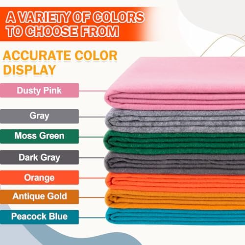XSEINO Orange Large Felt Fabric 36" X 36 "(1 Square Yard), 1.4 mm