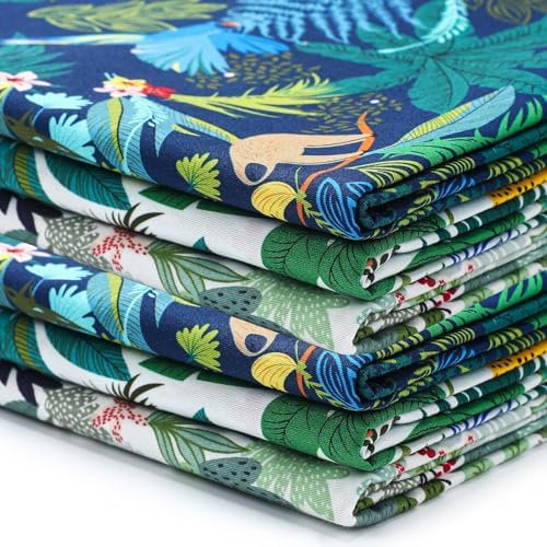 Boao 3 Pcs Tropical Cotton Fabric by The Yard Hawaiian Print