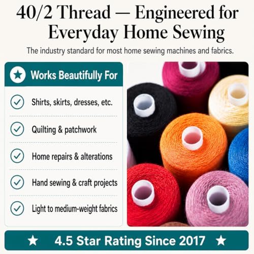 BlesSew All-Purpose Polyester Sewing Thread – 24 Spools
