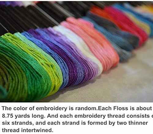 Vilihkc Rainbow Color Embroidery Floss 447 Skeins Per Pack with Cotton