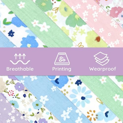 Aubliss 8pcs 100% Cotton Fat Quarter Fabric Bundles