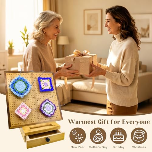 OCPO HOME 15.5" Foldable Crochet Blocking Board with Storage Drawer &