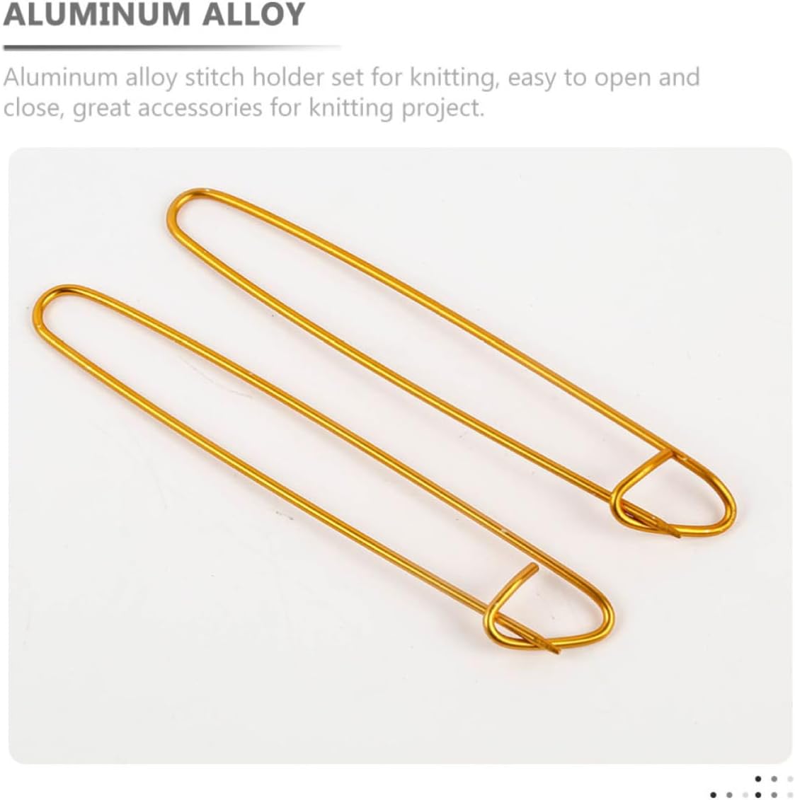 8pcs Knitting Stitch Holder Pins, Golden Aluminum Alloy, DIY Craft Set