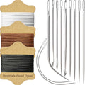 VONEEDL Upholstery Repair Kit: Waxed Sewing Thread (3 Colors) & Heavy