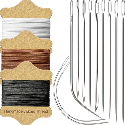 VONEEDL Upholstery Repair Kit: Waxed Sewing Thread (3 Colors) & Heavy
