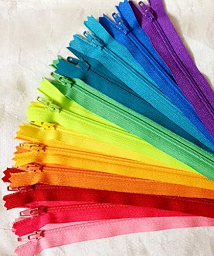 YKK Zippers Assortment of Bright Colors 9 Inch Number 3 Nylon Coil Set