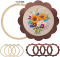 Kuabiz 8 Pcs 8 Inch Wood Embroidery Hoop Frame with Embroidery Hoops