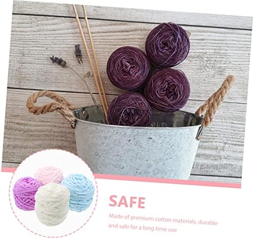 Handmade Knitting Yarn for Crochet Projects, 4 Rolls Cotton Xmas