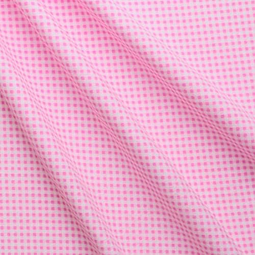 Mook Fabrics Flannel PRT Gingham, Pink Cut by The Yard
