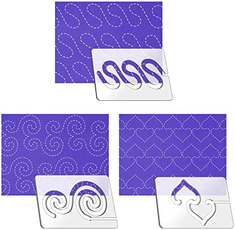 Kapyoo 3Pcs Free Motion Quilting Rulers and Templates Set Quilting