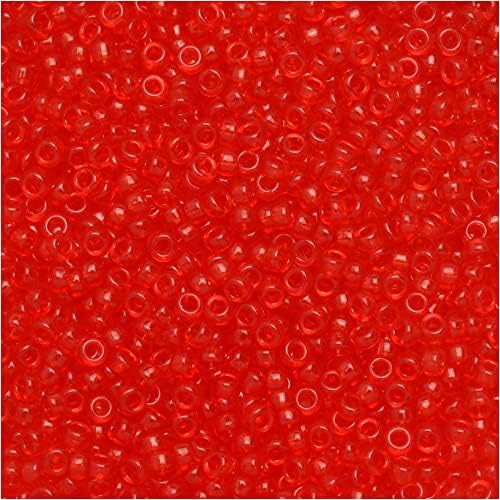 Miyuki Round Seed Beads, 15/0, 8.2 Gram Tube, 9140 Transparent Red