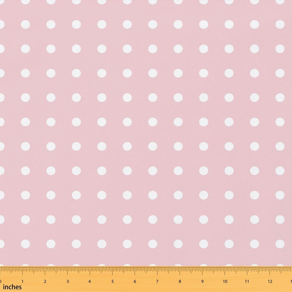 Erosebridal White Pink Polka Dot Upholstery Fabric by The Yard 2 Yards